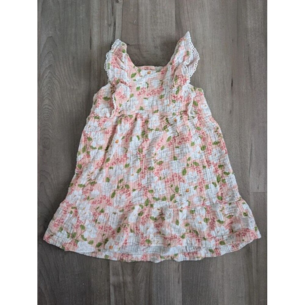 Angel Dear Floral Muslin Cotton Dress, 4T (U1)